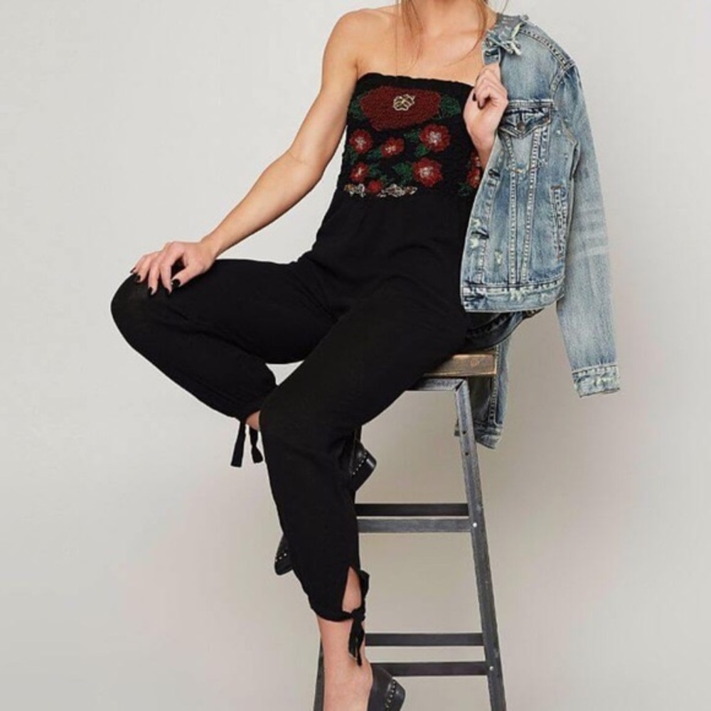 NWT Free People Karan Embroidered Jumpsuit